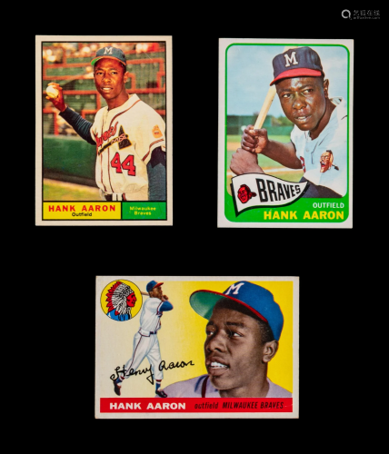 A Group of Three Hank Aaron 1950s and 1960s Topps