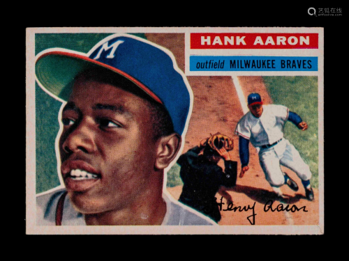A 1956 Topps Hank Aaron Baseball Card No. 31 (White