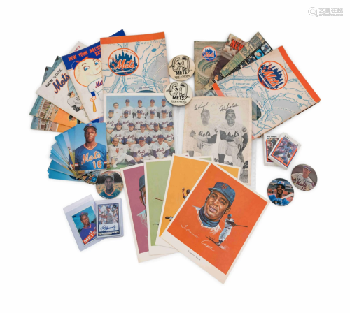 A Group of New York Mets Baseball Cards Ephemera and