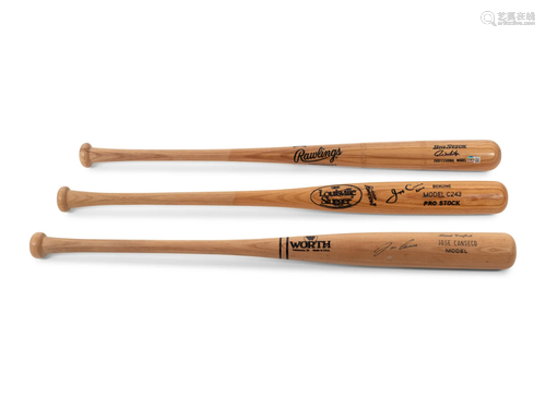 A Group of Three Signed Autograph Baseball Bats,