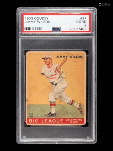 A Jimmy Wilson 1933 Goudey Card No. 37 (PSA 2 GOOD)