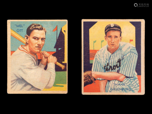 A Group of Hank Greenberg and Mel Ott 1935 National