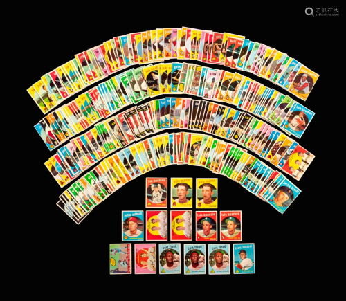 A Group of 335 Assorted 1959 Topps Baseball Cards,