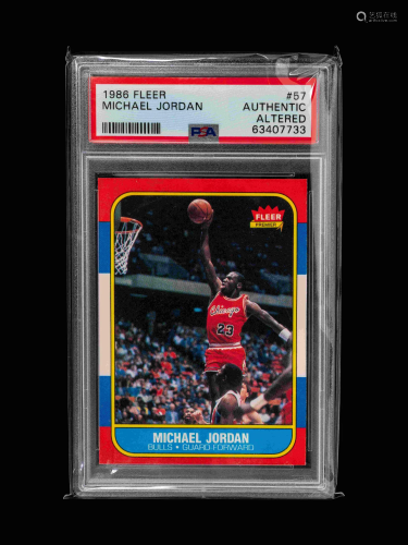 A 1986 Fleer Michael Jordan Rookie Basketball Card No.