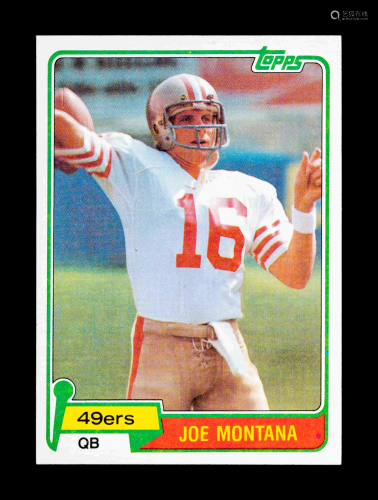 A 1981 Topps Joe Montana Rookie Football Card No. 216,