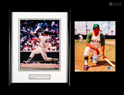 A Group of Two Reggie Jackson Signed Autograph Photos