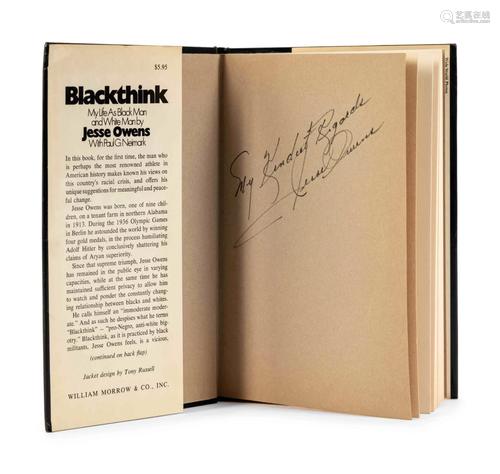 A Jesse Owens Signed Autograph Blackthink My Life as a