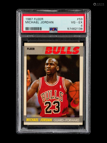 A 1987 Fleer Michael Jordan Basketball Card No. 59 (PSA