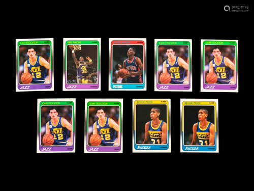 A Group of Nine 1988 Fleer Basketball Cards Including