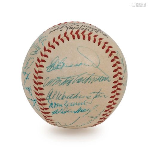 A 1956 New York Giants Team Signed Autograph Baseball