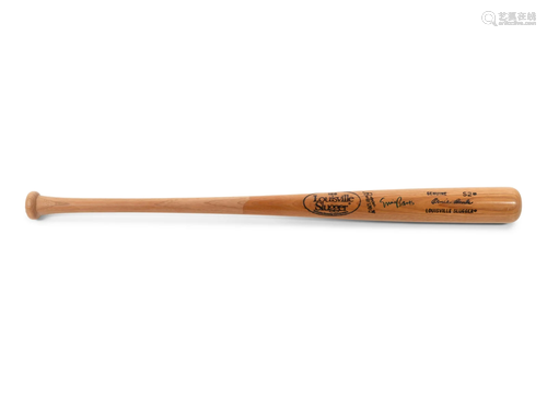 An Ernie Banks Signed Autograph Louisville Slugger Game