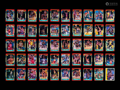 A Group of 49 1986 Fleer Basketball Cards, Including