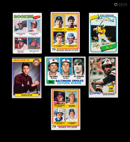 A Group of Seven Hall of Fame Baseball Rookie Cards,