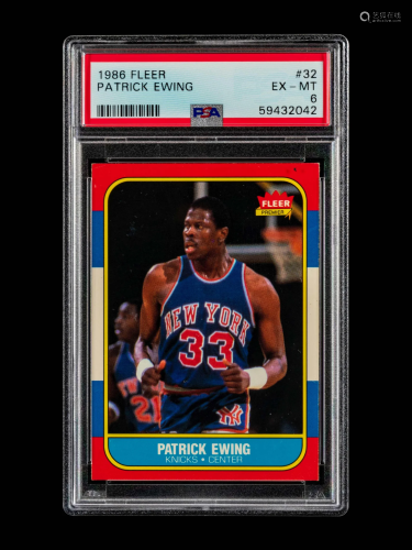 A 1986 Fleer Patrick Ewing Rookie Basketball Card No.