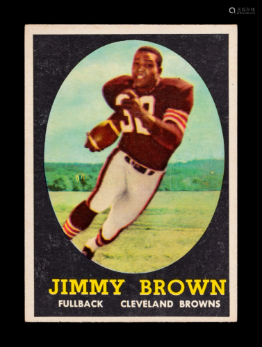 A 1958 Topps Jim Brown Rookie Football Card No. 62,