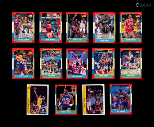 A Group of 54 1986 Fleer Basketball Cards, Including a