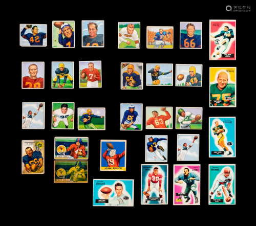 A Group of 31 Bowman and Leaf Post War Football Cards