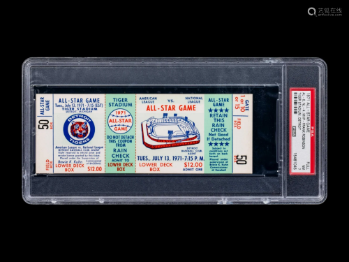 A 1971 Major League Baseball All-Star Game Full Ticket