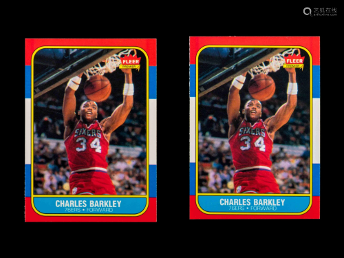 A Group of Two 1986 Fleer Charles Barkley Rookie