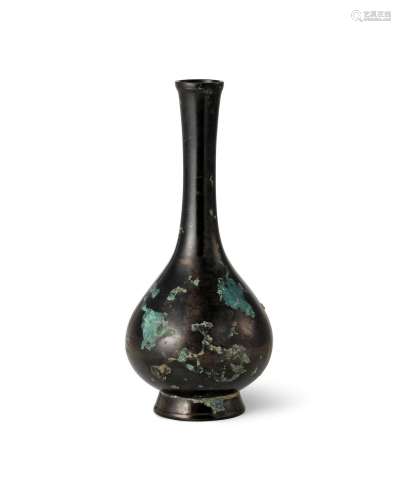 A bronze bottle vase