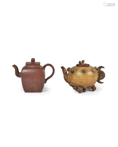 Two Yixing stoneware teapots