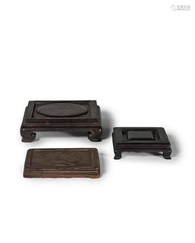 Three zitan rectangular stands