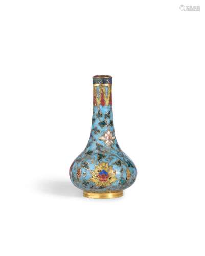 A small cloisonné enamel vase