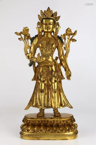 Gilt Copper Statue of Buddha