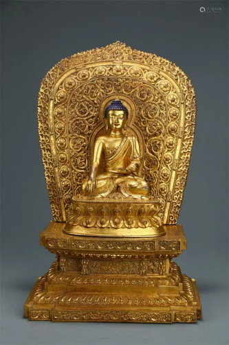Gilt Copper Statue of Sakyamuni