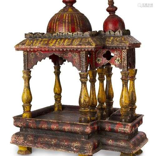 Une maquette en bois peint et doré d'un howdah, Inde, 19ème ...