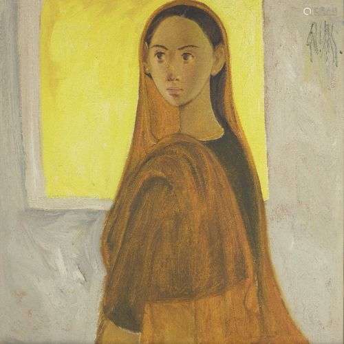 B Prabha (Indien, 1933-2001), Sans titre, huile sur toile, s...