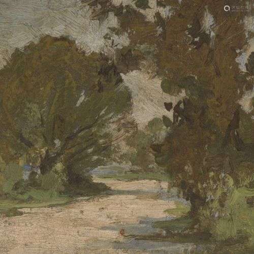 Frederick Hayden (1874- ?), Sans titre, paysage avec des arb...