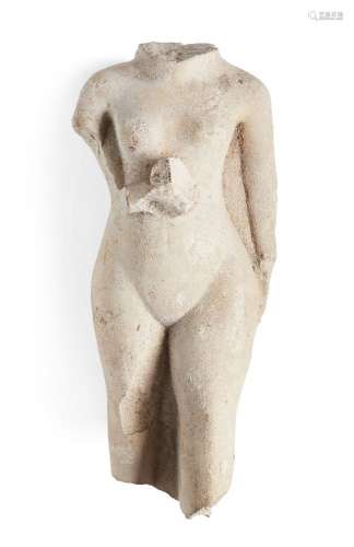Statue en calcaire d'une princesse de style amarnien, nue av...