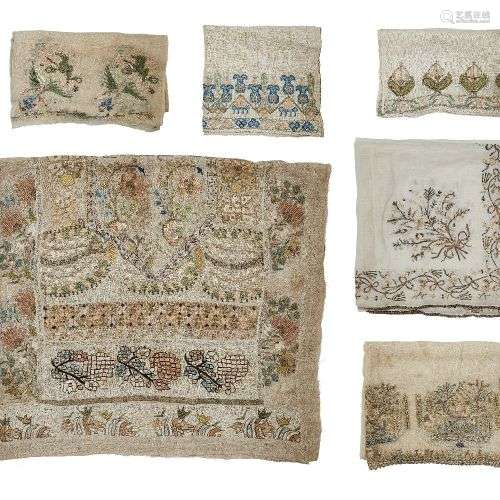 Collection de serviettes brodées ottomanes, Empire ottoman, ...