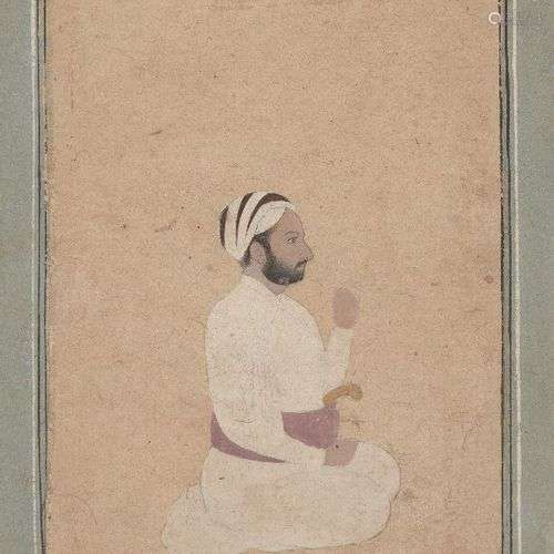 Portrait d'un Maharaja agenouillé, Rajasthan, Inde, 19ème si...
