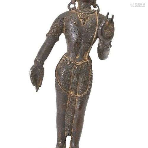 Figure en bronze d'un Bodhisattva, Inde du Nord ou TibetVeui...