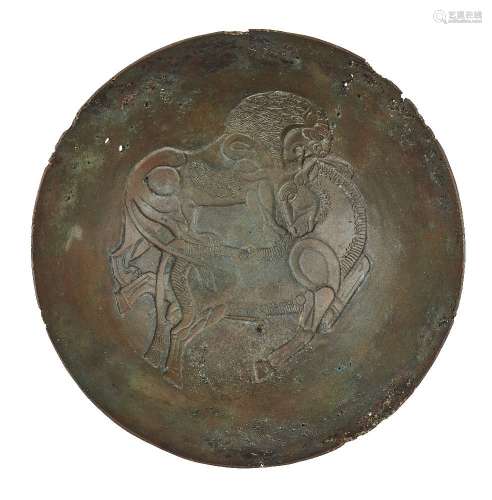 Un grand bol en bronze moulé d'après l'antique, Iran, 19e si...