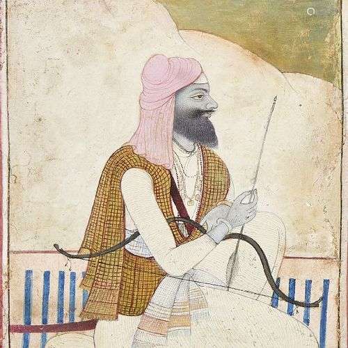 Portrait sikh d'un archer, Inde du Nord, fin du 19e siècle, ...