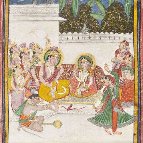 Une illustration pour le Ramayana, Marwar, Rajasthan, fin du...