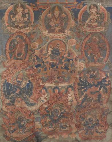 A THANGKA OF GUHYASAMAJA AND CONSORT