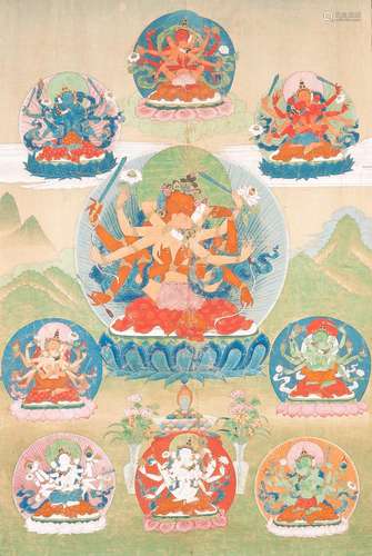 A THANGKA OF GUHYASAMAJA AND CONSORT