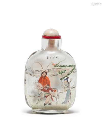 AN INSIDE-PAINTED GLASS 'WANG ZHAOJUN' SNUFF BOTTLE