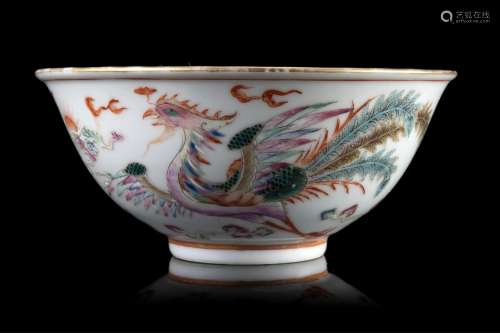 A porcelain bowl, decorated with dragon and phoenix, Guangxu...