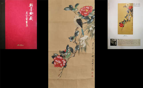 A CHINESE FLOWER-AND-BIRD PAINTING SCROLL