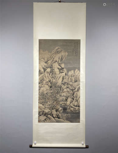 A CHINESE VERTICAL LANDSCAPE PAINTING SCROLL