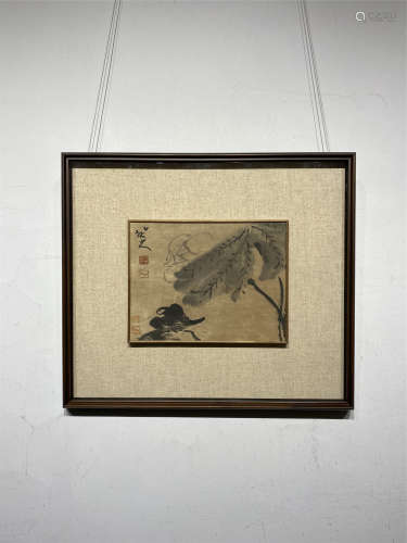 A FRAMED CHINESE INK BRUSH PAINTING