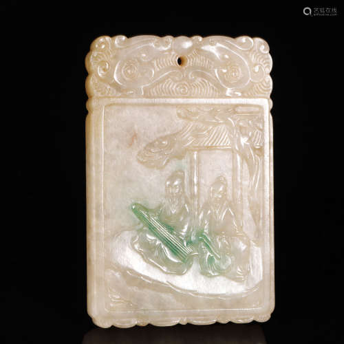 A QING DYN. STYLE CHINESE JADEITE PENDANT
