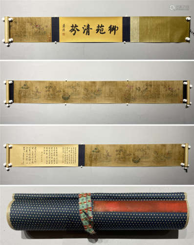 A CHINESE HORIZONTAL PAINTING HAND SCROLL