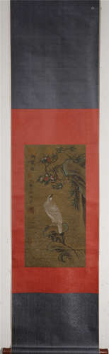 A CHINESE VERTICAL EAGLE PAINTING SCROLL