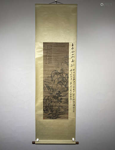 A CHINESE VERTICAL LANDSCAPE PAINTING SCROLL